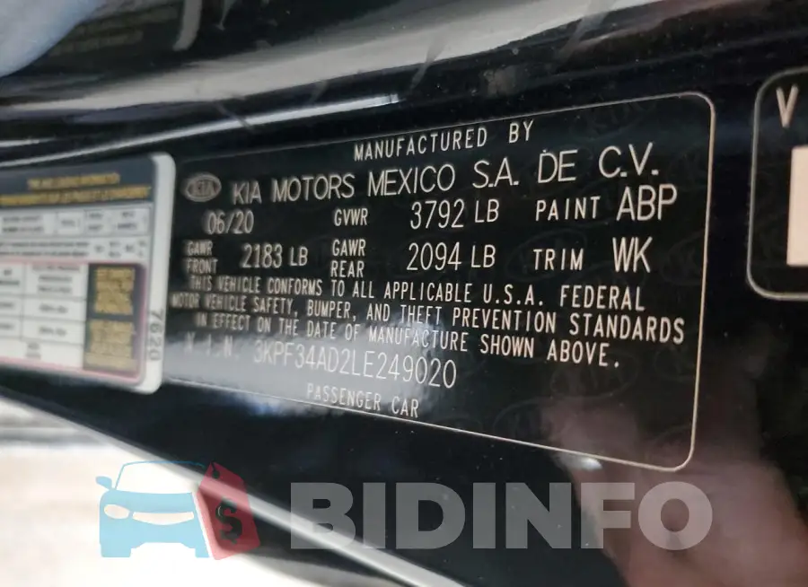 3KPF34AD2LE249020 Photo# 12