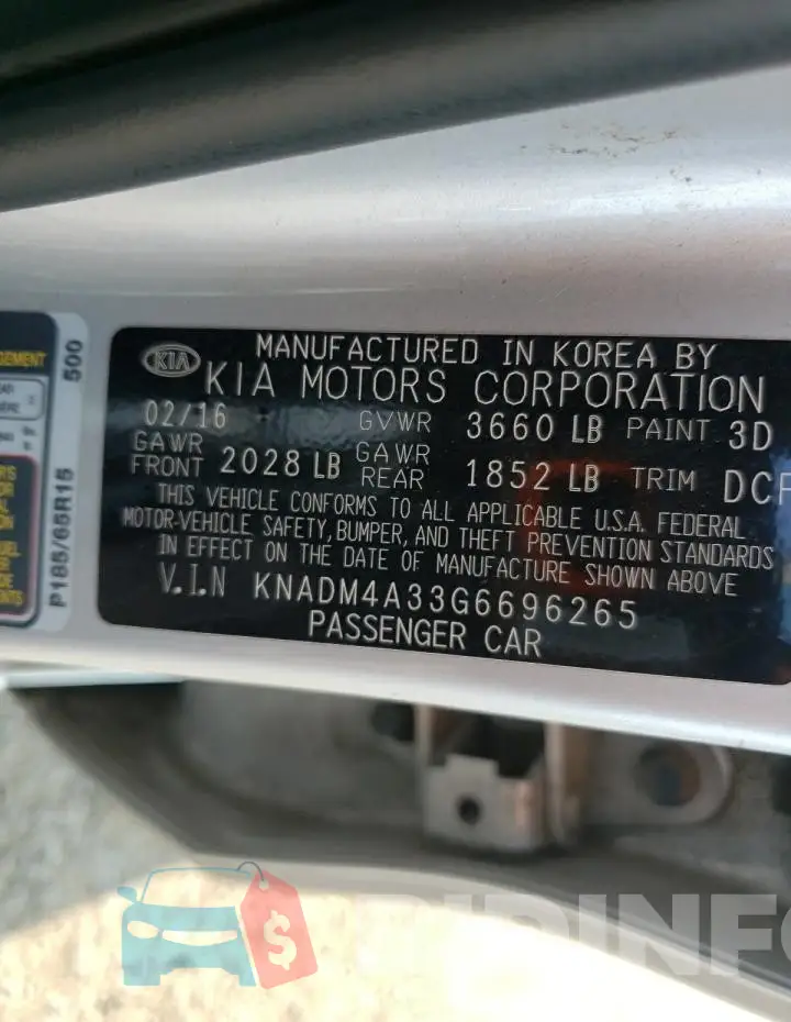 KNADM4A33G6696265 Photo# 12
