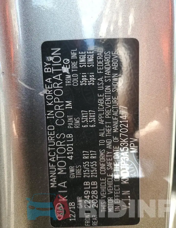 KNDJP3A53K7021477 Photo# 13