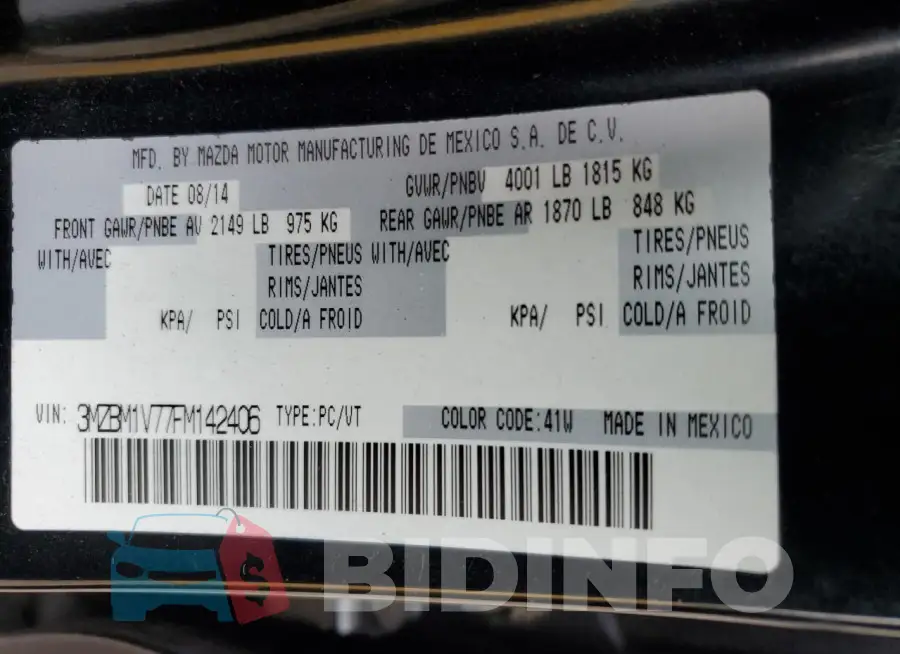3MZBM1V77FM142406 Photo# 12
