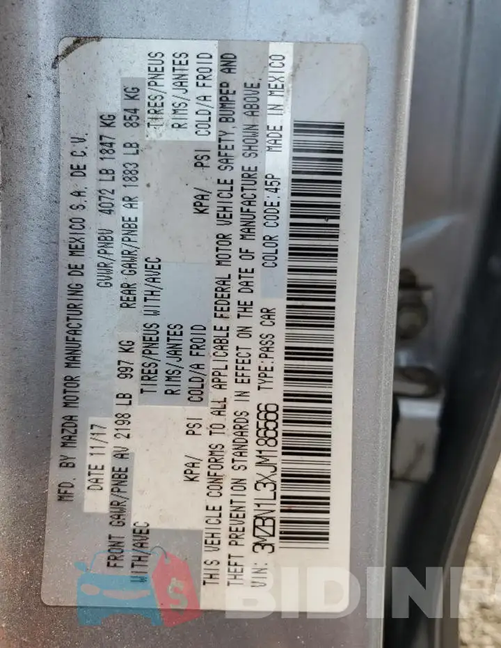 3MZBN1L3XJM186566 Photo# 12