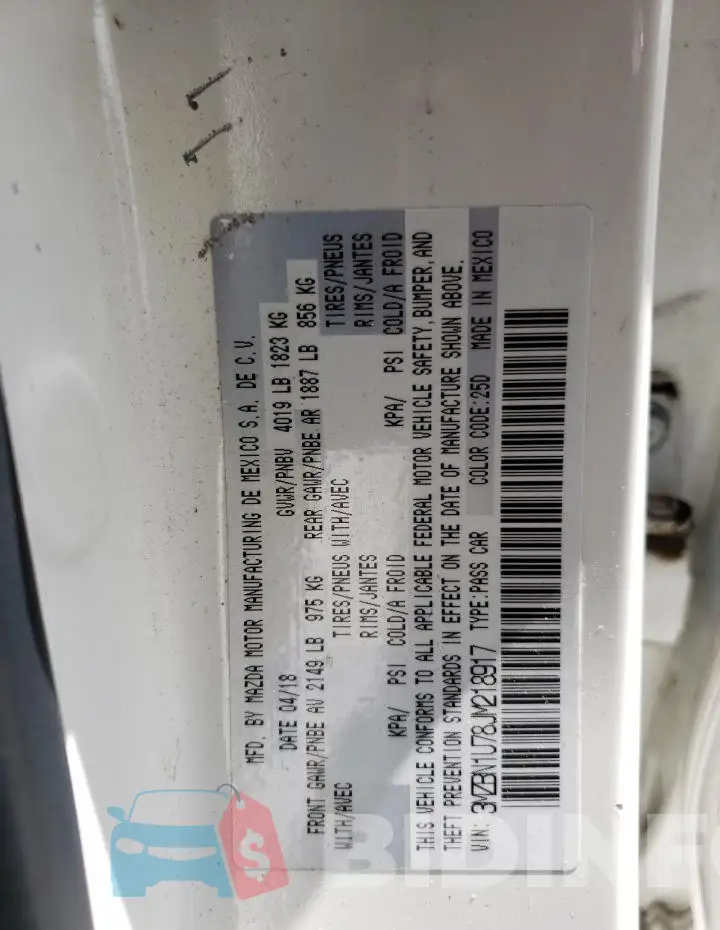 3MZBN1U78JM218917 Photo# 13