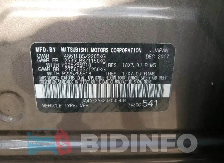 JA4AZ3A33JZ035434 Photo# 13