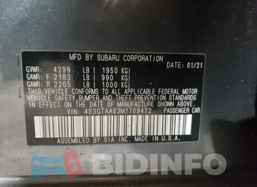 4S3GTAA63M1709472 Photo# 12