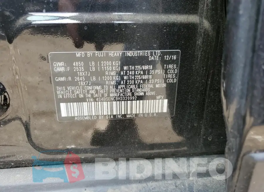 4S4BSENC9H3320992 Photo# 12
