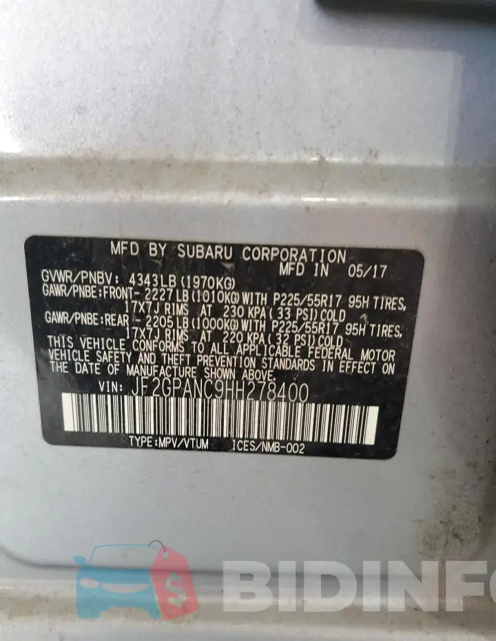 JF2GPANC9HH278400 Photo# 14