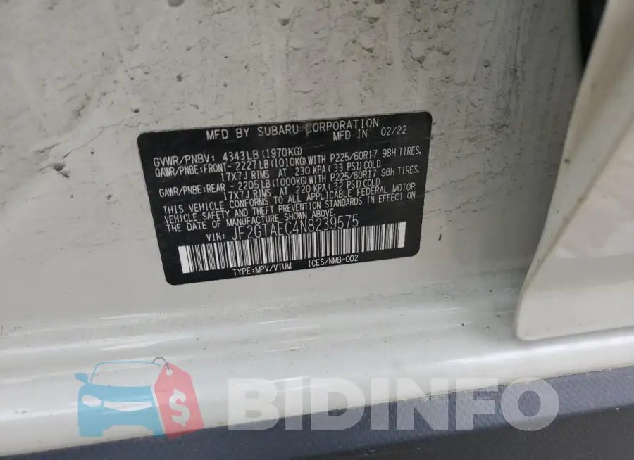 JF2GTAEC4N8239575 Photo# 12