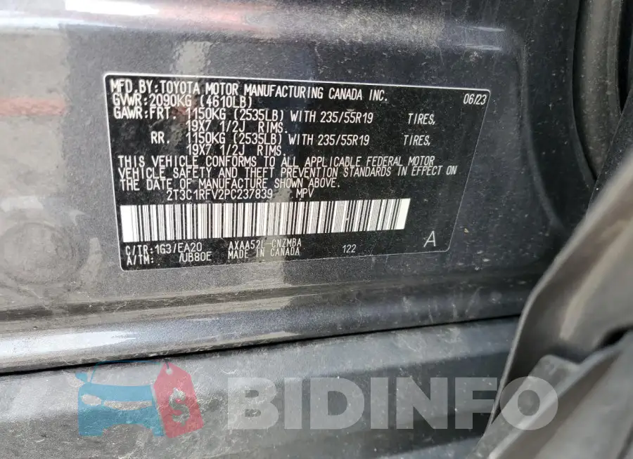 2T3C1RFV2PC237839 Photo# 13