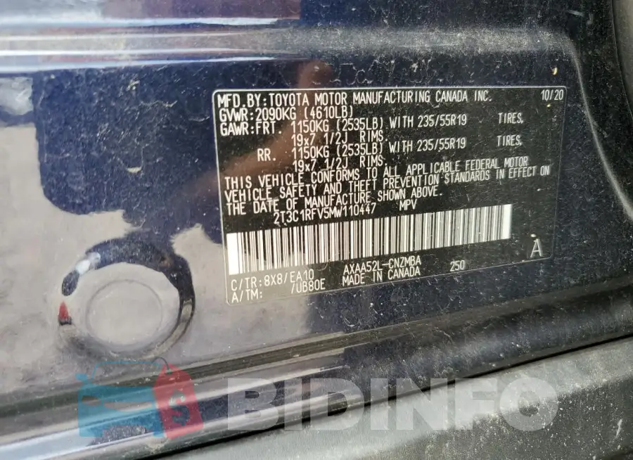 2T3C1RFV5MW110447 Photo# 12