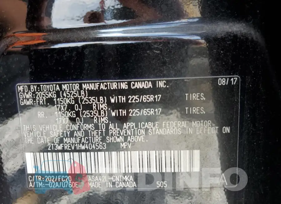 2T3WFREV1HW404563 Photo# 13