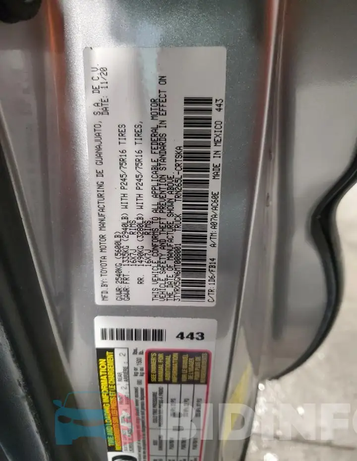 3TYRX5GN6MT008001 Photo# 12