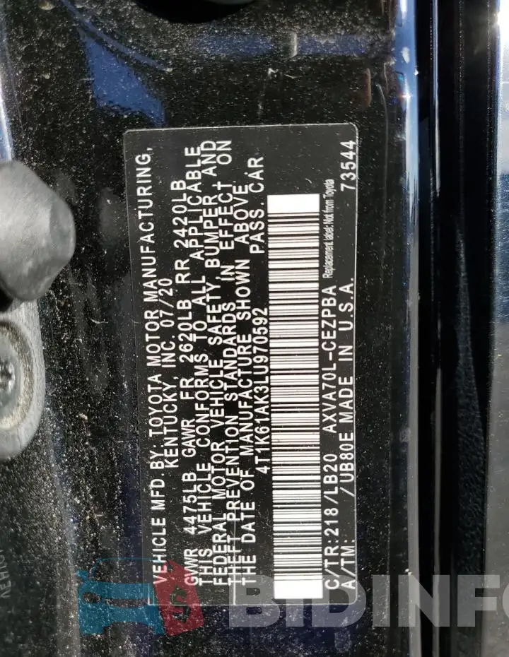 4T1K61AK3LU970592 Photo# 12
