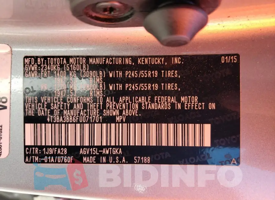 4T3BA3BB6FU071701 Photo# 13