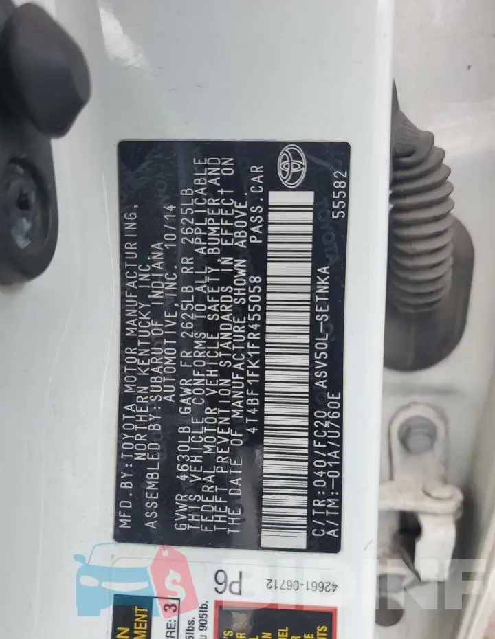 4T4BF1FK1FR455058 Photo# 12