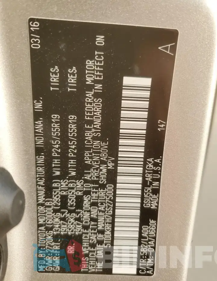 5TDDKRFH7GS275000 Photo# 13