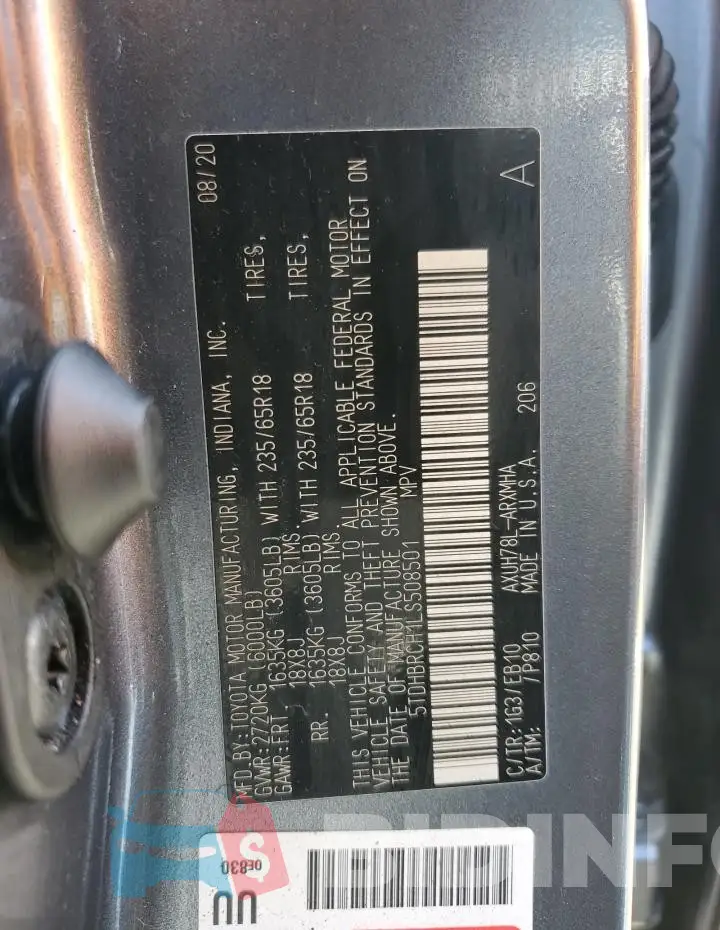 5TDHBRCH1LS508501 Photo# 13