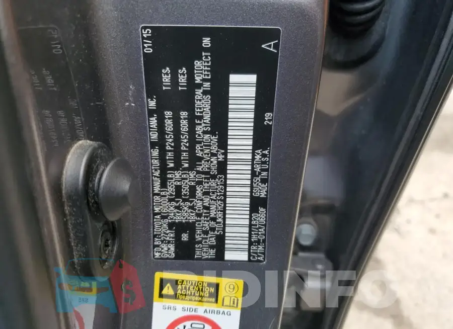 5TDJKRFH2FS129153 Photo# 13