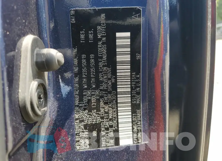 5TDXZ3DC9JS943013 Photo# 14