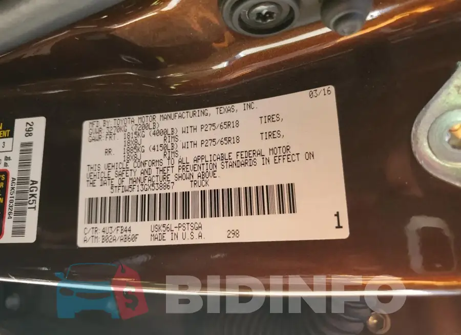 5TFDW5F13GX538867 Photo# 12