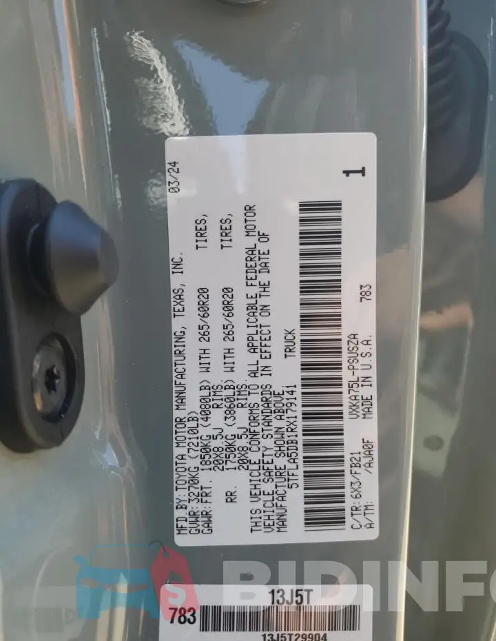 5TFLA5DB1RX179141 Photo# 12