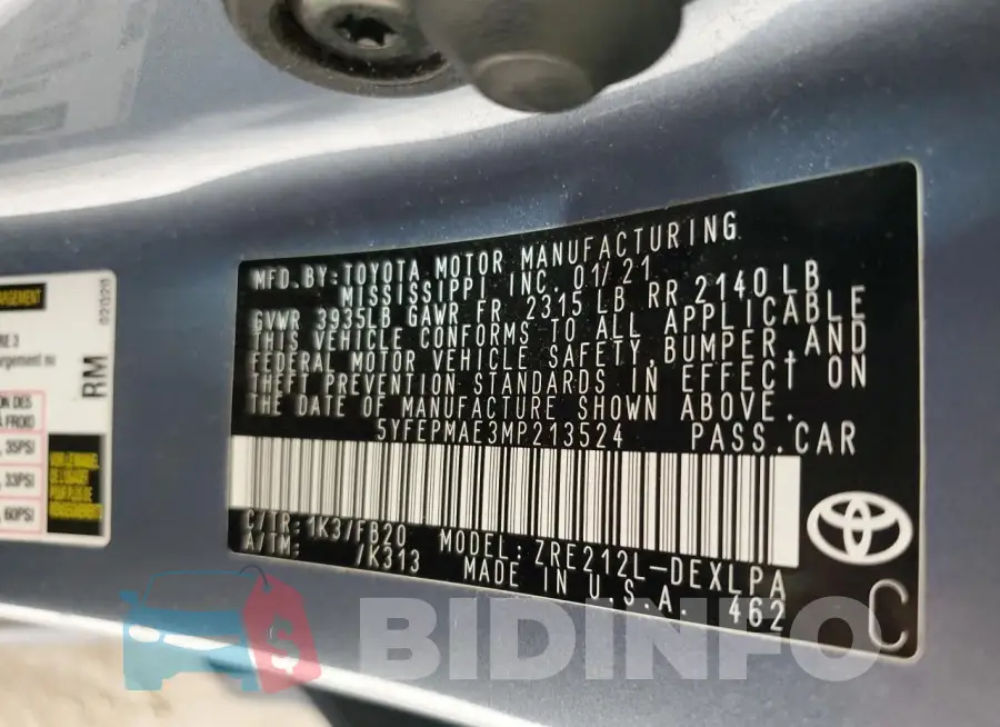 5YFEPMAE3MP213524 Photo# 12
