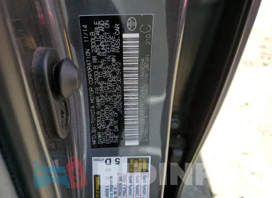 JTDZN3EU5FJ015912 Photo# 12