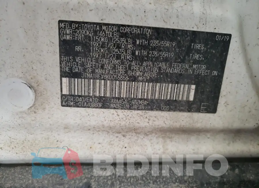 JTMA1RFV6KD016868 Photo# 12