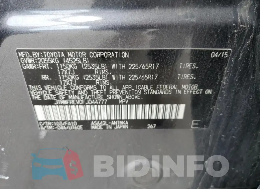 JTMWFREV0FJ044777 Photo# 13