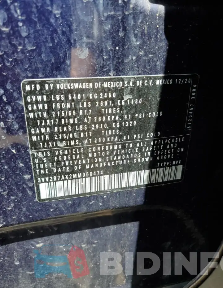 3VV2B7AX2MM050474 Photo# 13