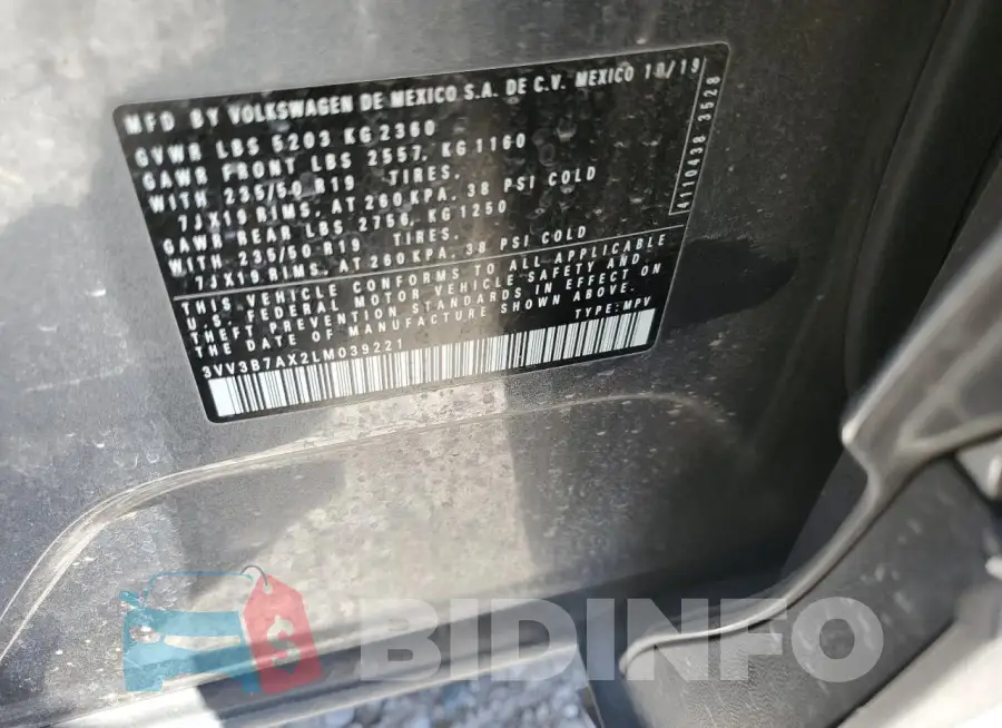 3VV3B7AX2LM039221 Photo# 13