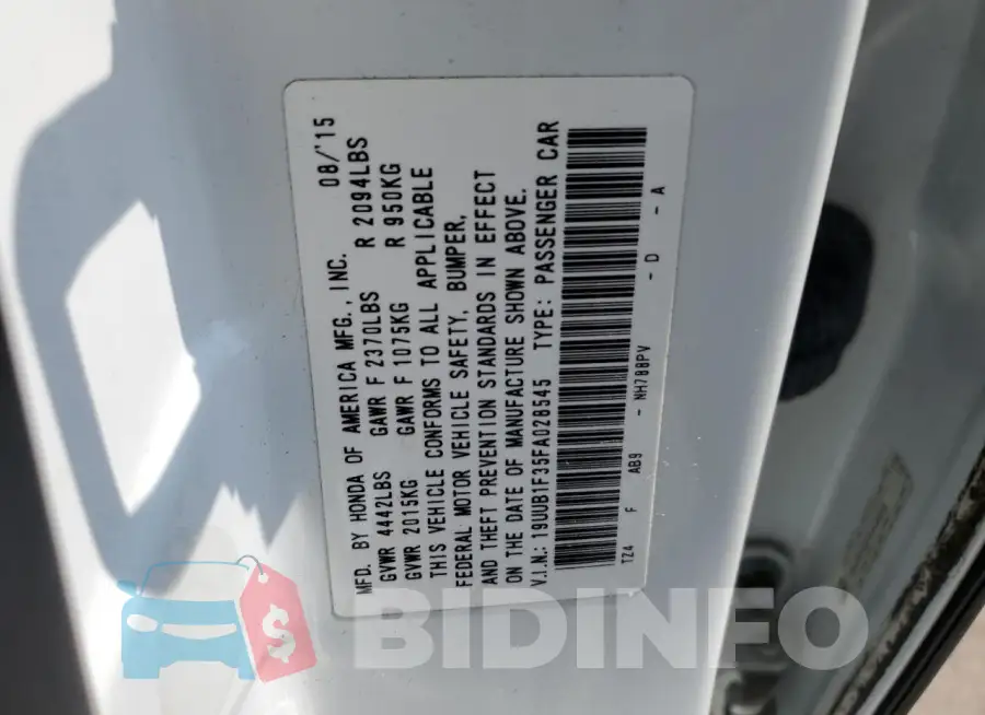 19UUB1F35FA028545 Photo# 12