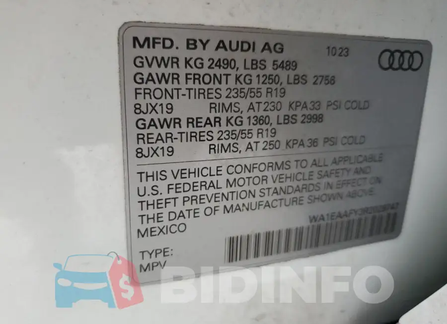 WA1EAAFY3R2028747 Photo# 14