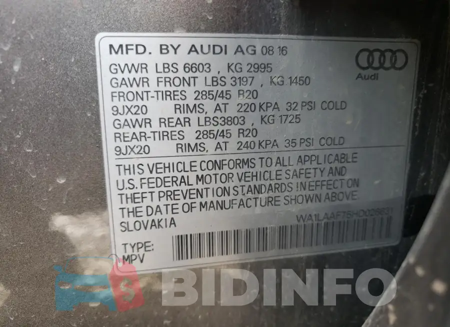 WA1LAAF75HD026631 Photo# 13