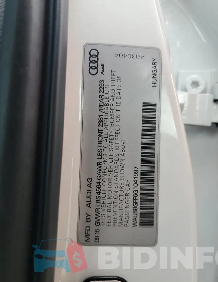 WAUB8GFF6G1041997 Photo# 12