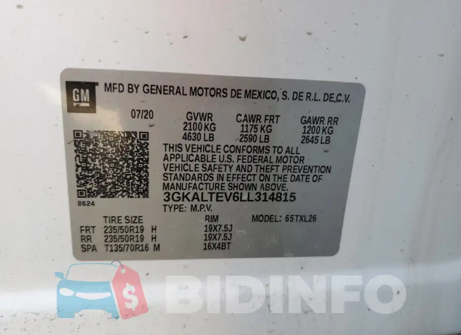 3GKALTEV6LL314815 Photo# 13