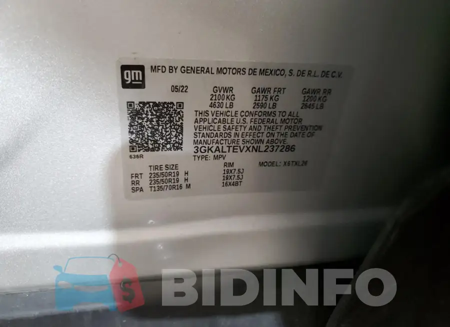 3GKALTEVXNL237286 Photo# 13