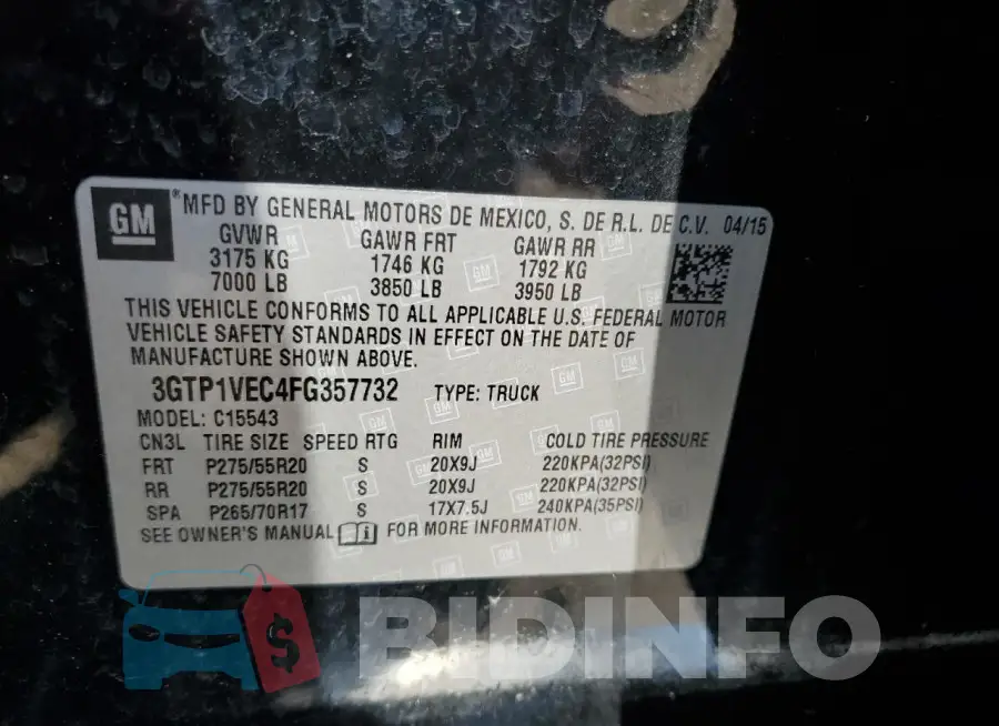 3GTP1VEC4FG357732 Photo# 12