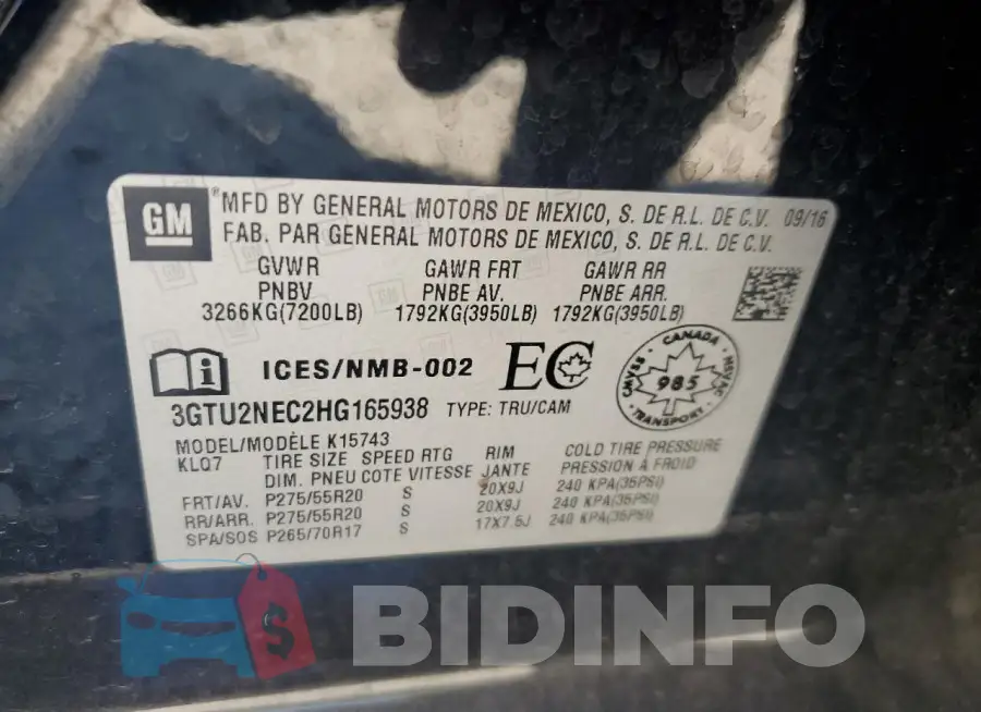 3GTU2NEC2HG165938 Photo# 12