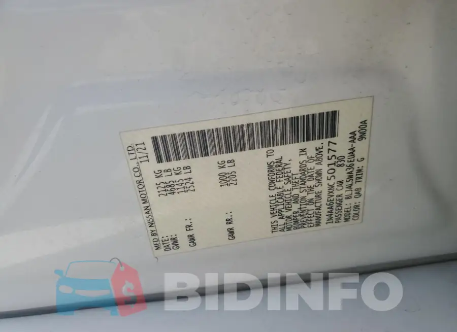 1N4AA6EVXNC501577 Photo# 13