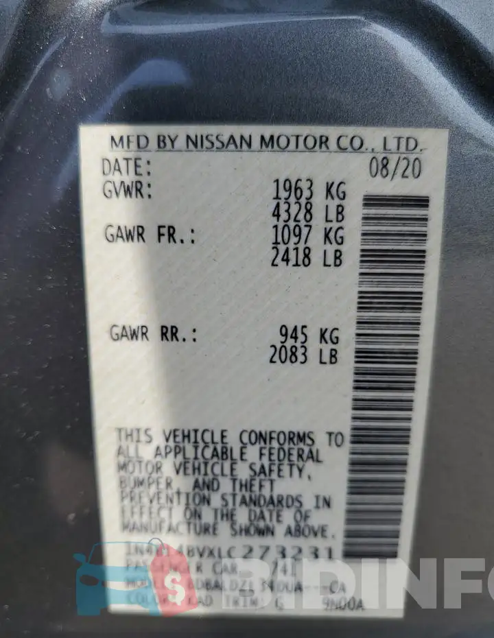 1N4BL4BVXLC273231 Photo# 12