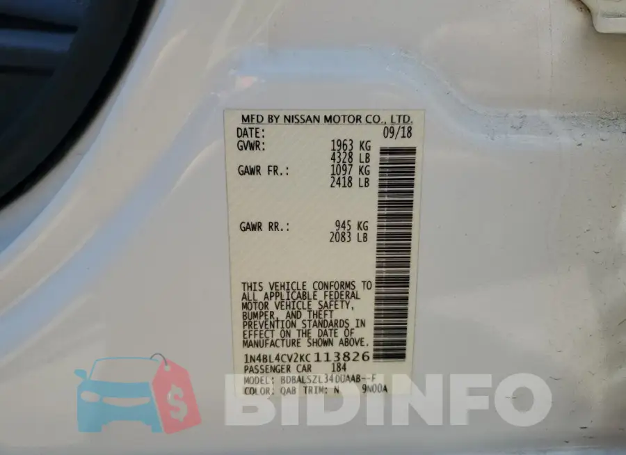 1N4BL4CV2KC113826 Photo# 12