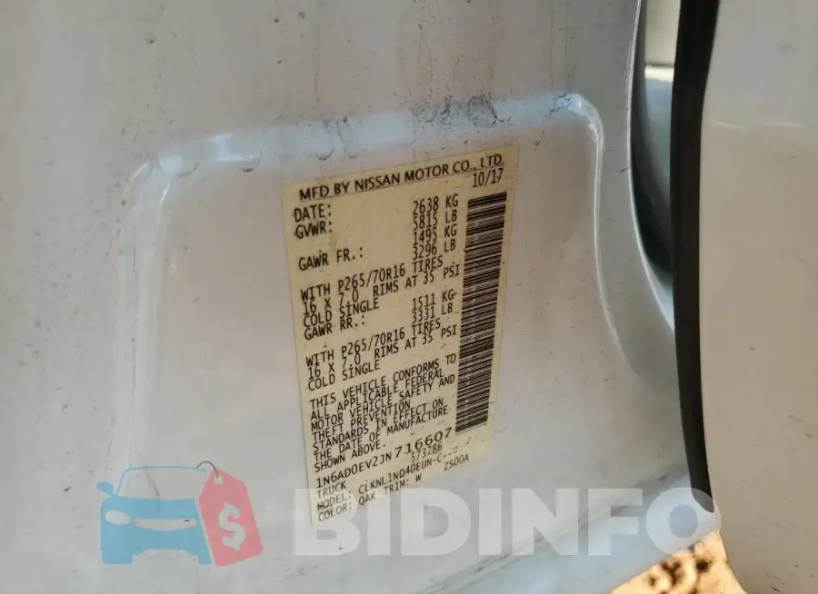 1N6AD0EV2JN716607 Photo# 12