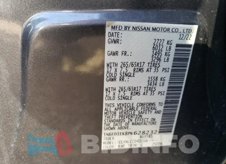 1N6ED1EK8PN628232 Photo# 14