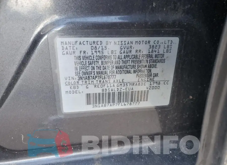 3N1AB7AP7FL678777 Photo# 12