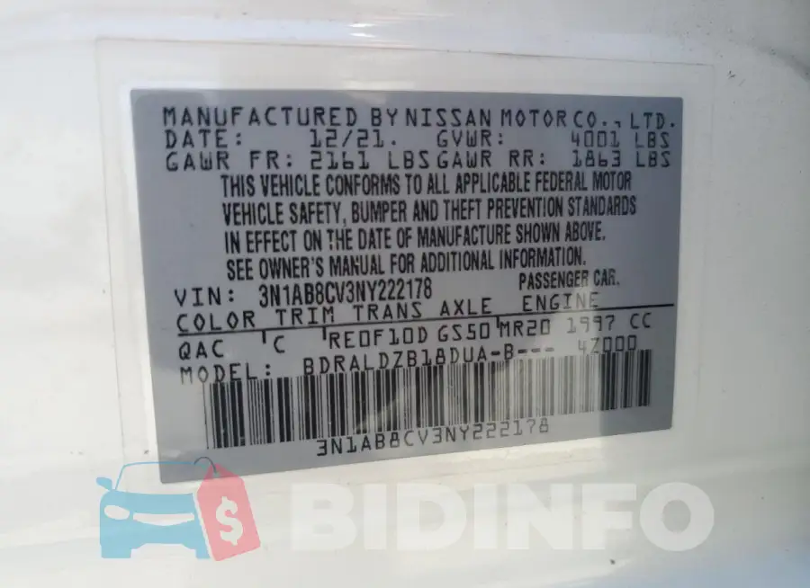 3N1AB8CV3NY222178 Photo# 12