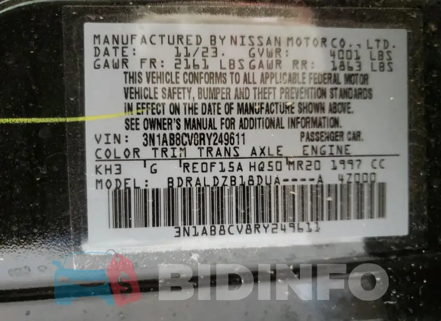 3N1AB8CV8RY249611 Photo# 12
