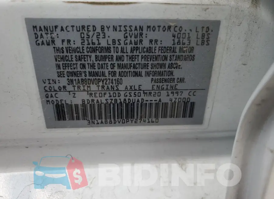 3N1AB8DV0PY274160 Photo# 12