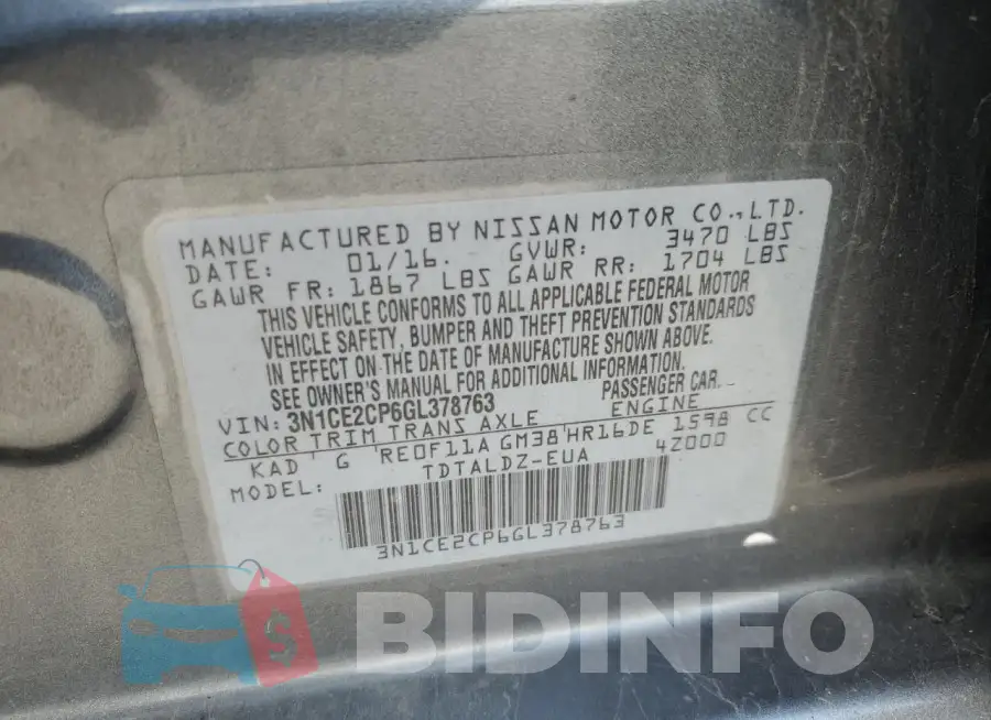3N1CE2CP6GL378763 Photo# 12