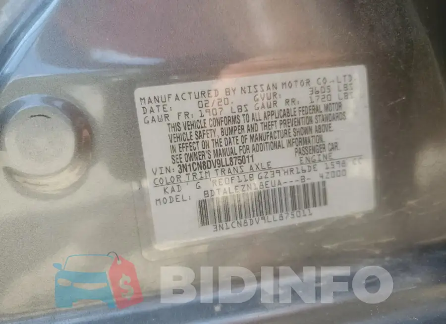 3N1CN8DV9LL875011 Photo# 12