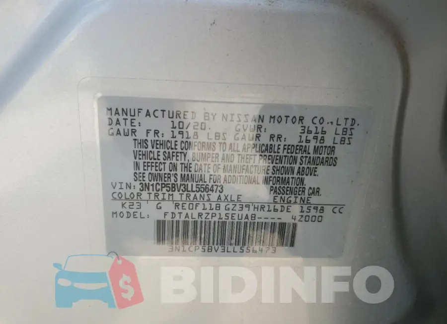 3N1CP5BV3LL556473 Photo# 13